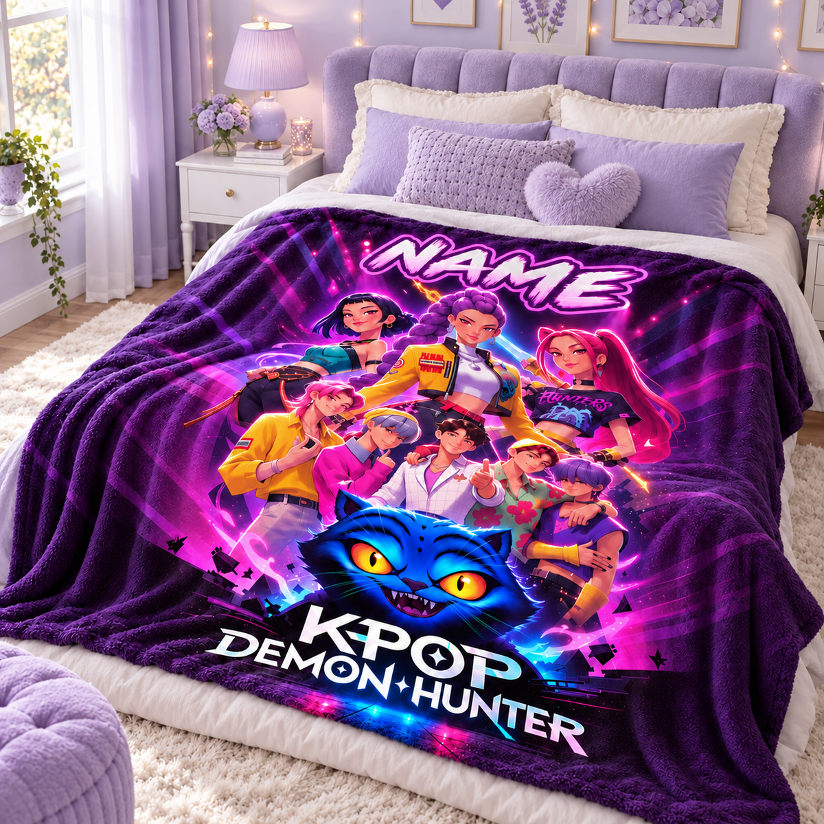 KPop Demon Hunters Full Cast Blanket