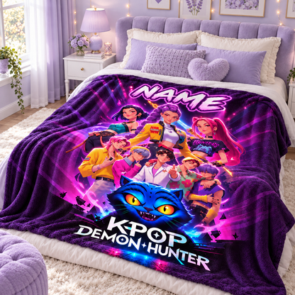 KPop Demon Hunters Full Cast Blanket