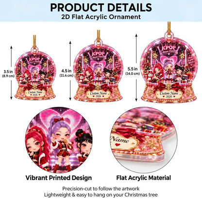 Personalized K-Pop Demon Hunter Ornament 2D Flat