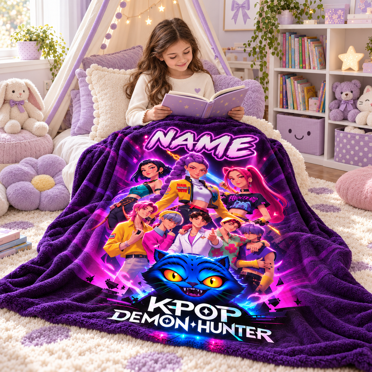 KPop Demon Hunters Full Cast Blanket