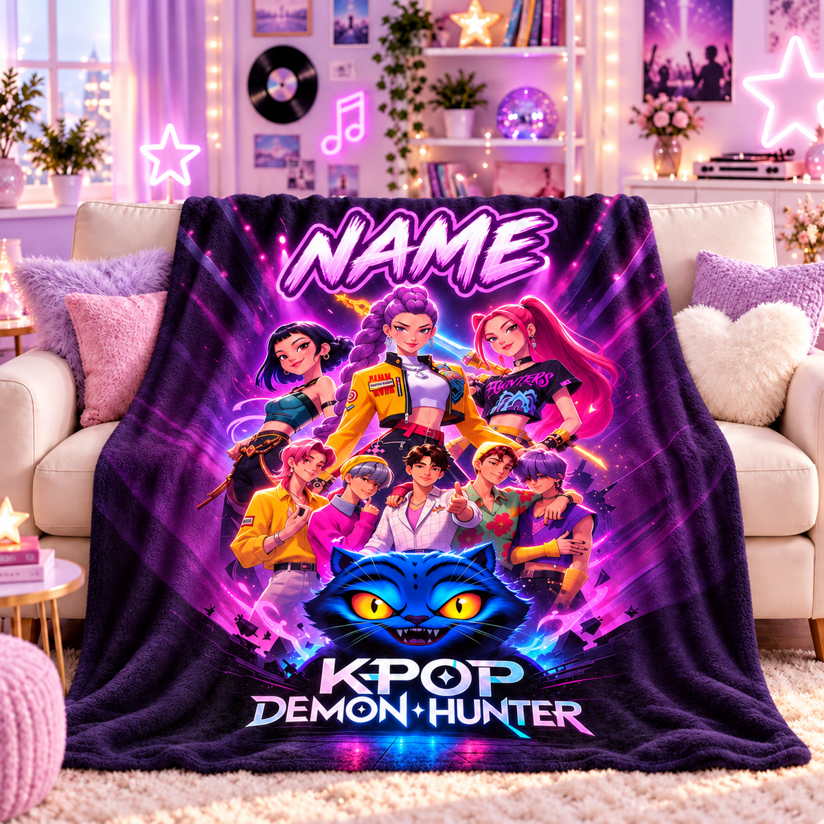 KPop Demon Hunters Full Cast Blanket