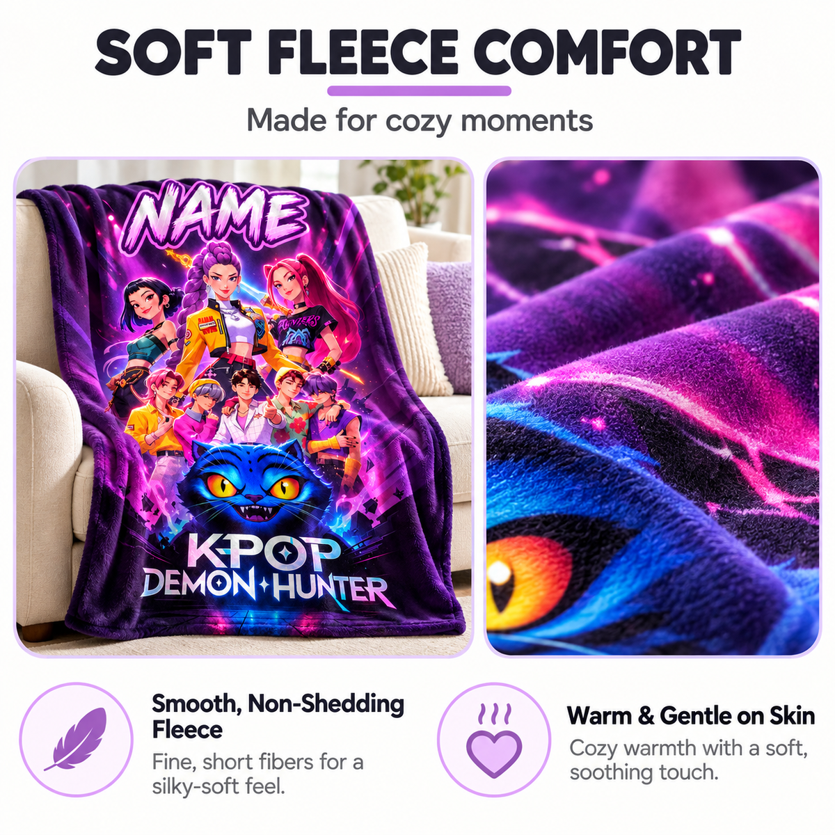 KPop Demon Hunters Full Cast Blanket