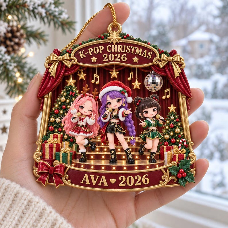 Personalized Pop Music Christmas Ornament