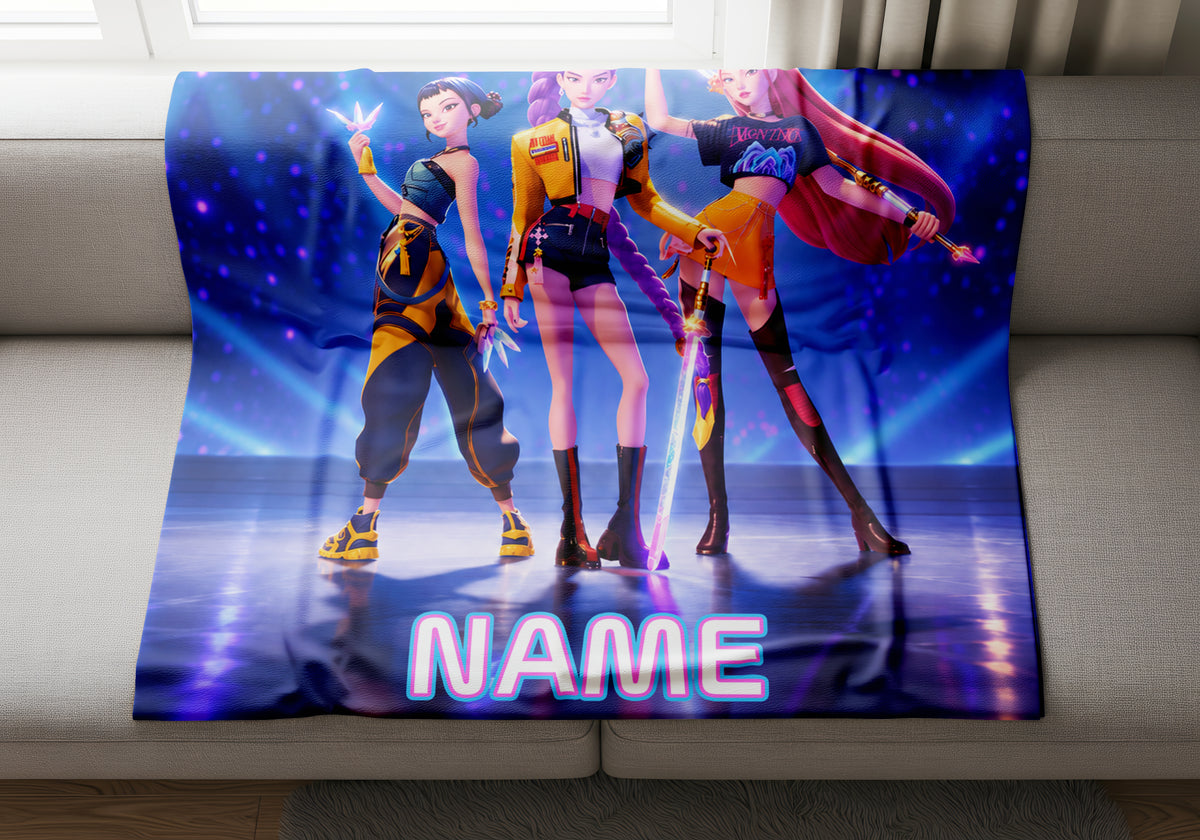 KPop Demon Hunters Huntrix Stage Personalized Blanket