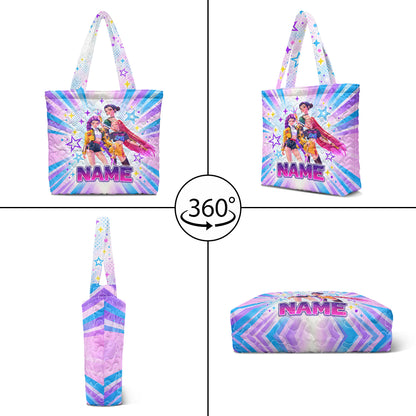 Personalized HUNTR/X Pop-Art Pink-Blue Tote Bag
