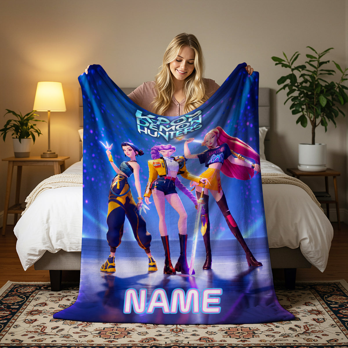 KPop Demon Hunters Huntrix Stage Personalized Blanket