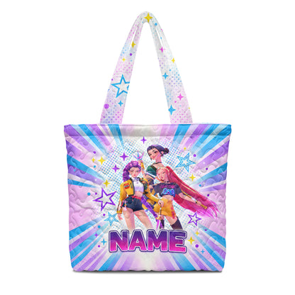 Personalized HUNTR/X Pop-Art Pink-Blue Tote Bag