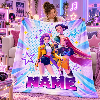 KPop Demon Hunters Huntrix Starburst Blanket